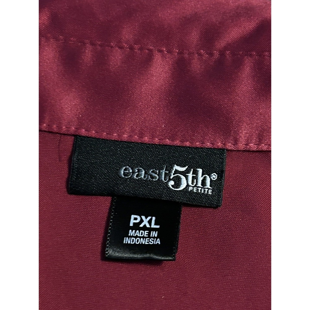 East 5th Women's Blouse PXL Button Down Long Sleeve Style Red Pleated  Front EUC - Picture 7 of 10